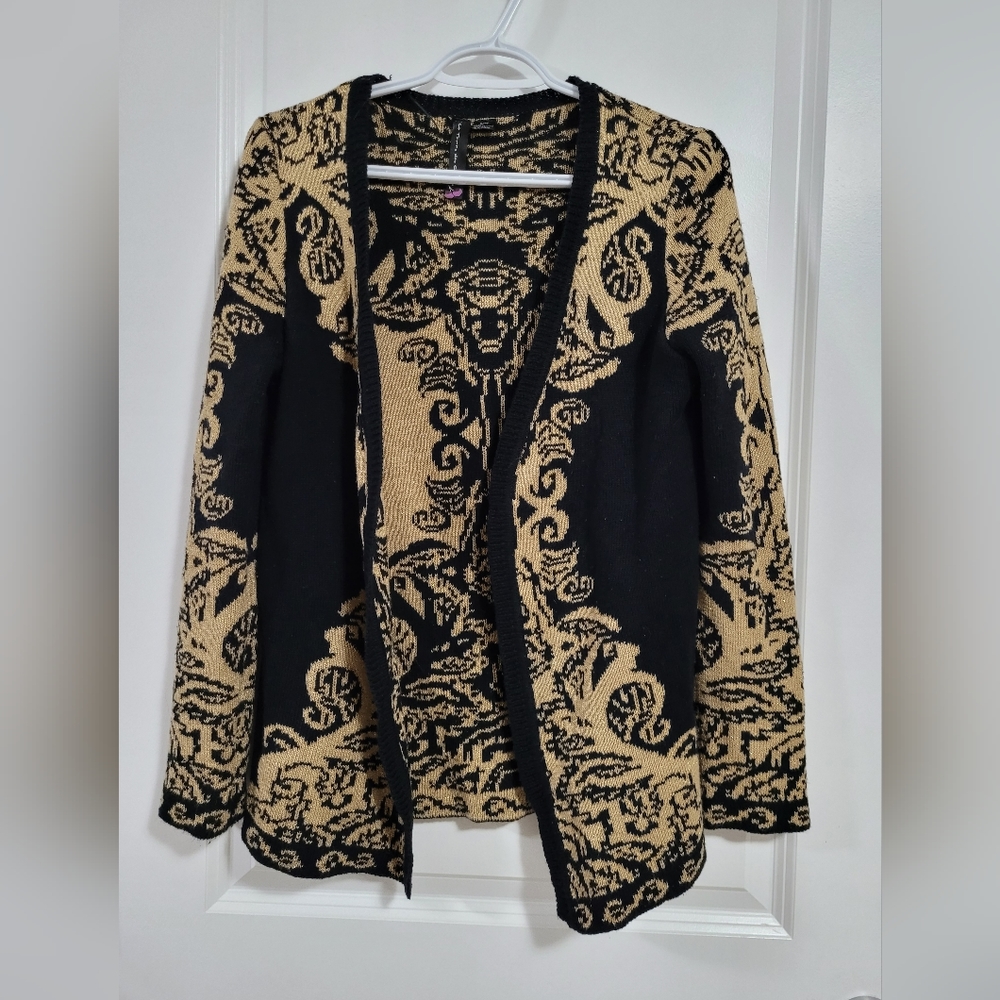 Gold and black cardigan size small Le Temps des Cerises
